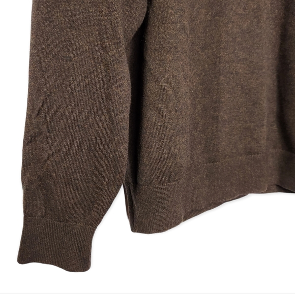 Daniel Cremieux 100% Supima Cotton Brown V Neck Sweater Knit Size Large Men EUC - Picture 6 of 8